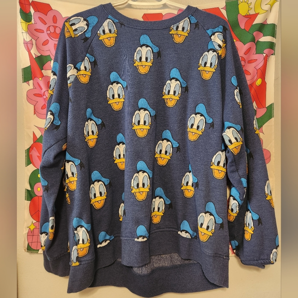 DISNEY Donald Duck all over print dark blue Sweatshirt in size XL